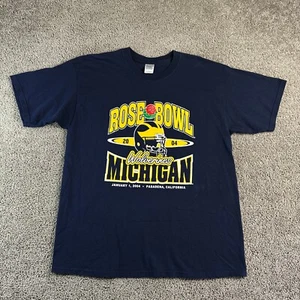 VTG Michigan Wolverines Shirt Mens XL 2004 Rose Bowl Blue Yellow Short Sleeve - Picture 1 of 12