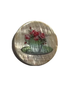 Taza de té verde con flores madreperla botón vástago fregona 1-3/8" taza de café - Imagen 1 de 5