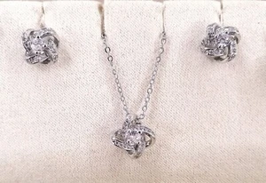 Set Collana E Orecchini argento925 zirconi e cristallo - Foto 1 di 1