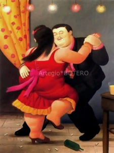 Tänze Botero art Bild 30x42 Leinwand Ballo in Festa Collection A3FB34 - Bild 1 von 3