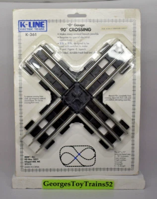 K-LINE 3-RAIL  O GAUGE 90* CROSSING TUBULAR WORKS WITH LIONEL K-361 MSRP $21 - Image 1 of 2