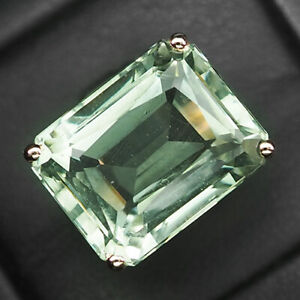 Pale Green Tourmaline Rare 21.50Ct 925 Sterling Silver Rose Gold Rings Size 6.25