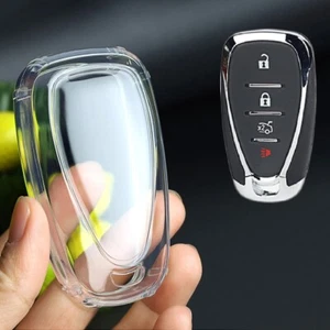Fully Transparent Key Cover Case Fob Bag For Chevrolet Cruze Malibu Equinox Volt - Picture 1 of 10
