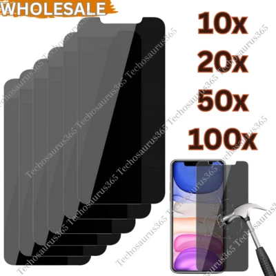  Lote Protector Pantalla Vidrio Templado Privacidad Para iPhone 14 13 12 11 Pro Max XR 8 Foto 1 de 4