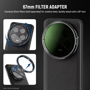 NEEWER Xiaomi 14 Ultra Wireless Charging Protective Case 17mm/67mm Lens Adapter - Picture 1 of 6