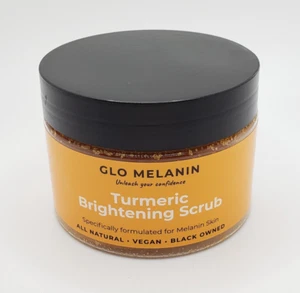 GLO MELANIN Turmeric Brightening Scrub for Skin Dark Spots & Natural Exfoliator - Picture 1 of 8