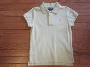 RALPH LAUREN GIRLS PALE LIME GREEN PIQUE COTTON S/S POLO SHIRT~MEDIUM 8/10 - Picture 1 of 3