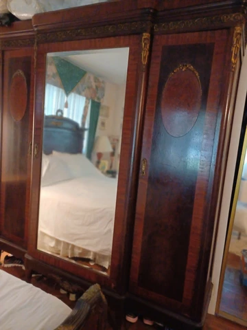 Antique French Armoire, Louis VI, beautiful wood, lavish ormolu Cover