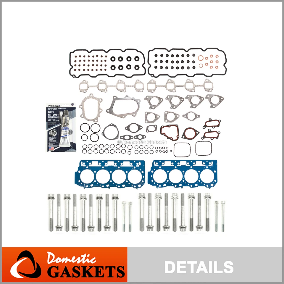 Juego de juntas de culata diésel 6,6 para Chevrolet Silverado GMC Sierra 01-04 pernos de 0,037" Foto 1 de 4