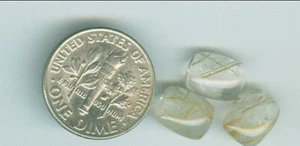 5 Karat natürlicher amerikanischer Rutilquarz Gold Rutil 3 Stück - Bild 1 von 2