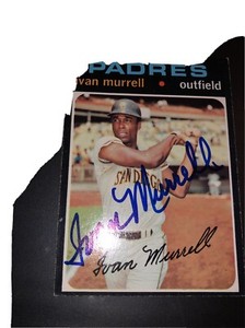 1971 Topps Ivan Murrell San Diego Padres, Signed Baseball Card 569 In Blue
