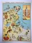 TUNISIA NICE PICTORIAL MAP 1930 XXe CENTURY 