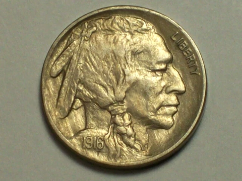 1916 Buffalo Nickel   AU+       SN4340 Cover