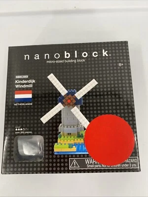 NEW Nanoblock KINDERDIJK WINDMILL Netherlands Level 3 360 pcs in Sealed Box - Image 1 of 4