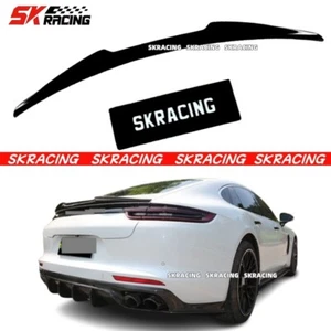 Gloss Black FRP Trunk Rear Spoiler Wing Fits For 2017-2023 Porsche Panamera 971 - Picture 1 of 11