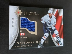 2005-06 ULTIMATE COLLECTION CHRIS PRONGER NHJ-CP #ed 27/200 NATIONAL HERO JERSEY
