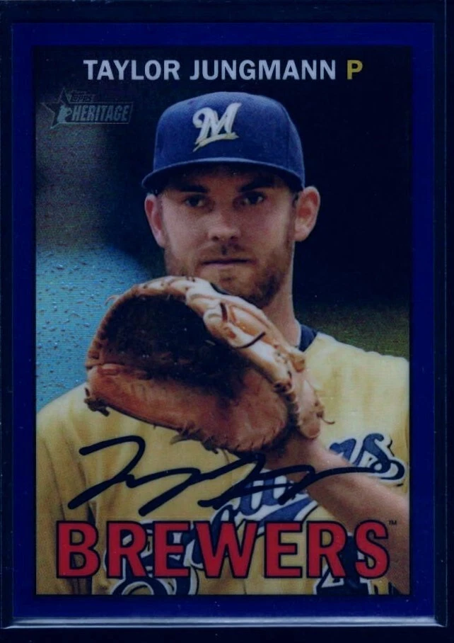 TAYLOR JUNGMANN  PADRES PURPLE CHROME REFRACTOR SP 2016 TOPPS HERITAGE #489 - Image 1 of 1