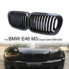 2Pcs Carbon Fiber Front Kidney Grilles Cover for BMW E46 3 Series M3 1998-2007
