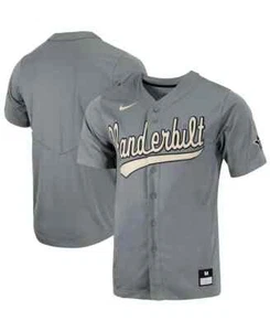 Vanderbilt Commodores Nike Gray Full-Button Baseball Jersey Mens MEDIUM - Picture 1 of 15