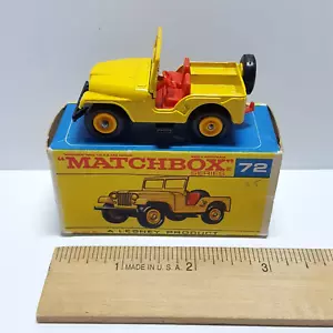 Lesney Matchbox Regular Wheels #72 Standard JEEP CJ5 w/ Original "F" Series Box - Picture 1 of 14