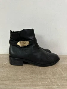 Good For The Sole Ladies Black Leather Ankle Zipped Boots UK(5) OLS-BT061 - Picture 1 of 8