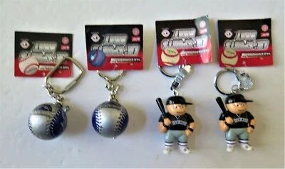 FOUR (4) COLORADO ROCKIES PLASTIC, BASEBALL KEY CHAINS FROM RICO INDUSTRIES - Image 1 of 3