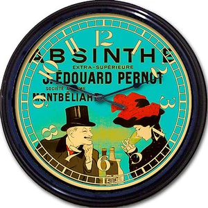 "Reloj de pared Leonetto Cappiello Edouard Pernot para bebedores de absenta nuevo 10" - Imagen 1 de 2
