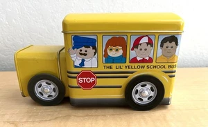 Vintage The LiL Yellow School Bus Tin Bus/Container - Picture 1 of 5