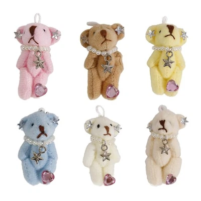 MARKENLOS Plush Bear Shape Keychains Pendant Bag Pendant Cute Backpack Pendant Plush Dolls