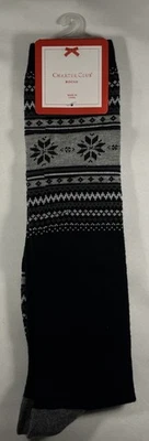 Новый Charter Club женщин праздник Fair Isle носки Sz 9-11 черный новый с Ярлыками - Изображение 1 из 4