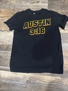 T-shirt uomo Stone Cold Steve Austin 3:16 nera taglia grande maculata in camicia vedi foto - Foto 1 di 4