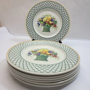 7 Villeroy & Boch ~ Basket ~ Dinner Plates ~ Made in W. Germany ~ Mint - Picture 1 of 7