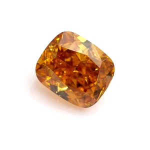 Cojín de diamantes naranja amarillento profundo de lujo natural de 0,27 quilates certificado VS2 GIA - Imagen 1 de 7
