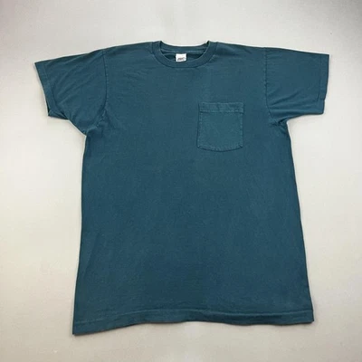 Vintage Green T-Shirt Mens Large BVD Blank Basic Single Stitch Made in USA 90s - Image 1 of 4