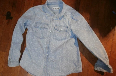 Chaqueta Denim Bonpoint Azul Claro Talla 8A Niñas Floral "Stencil" Foto 1 de 4