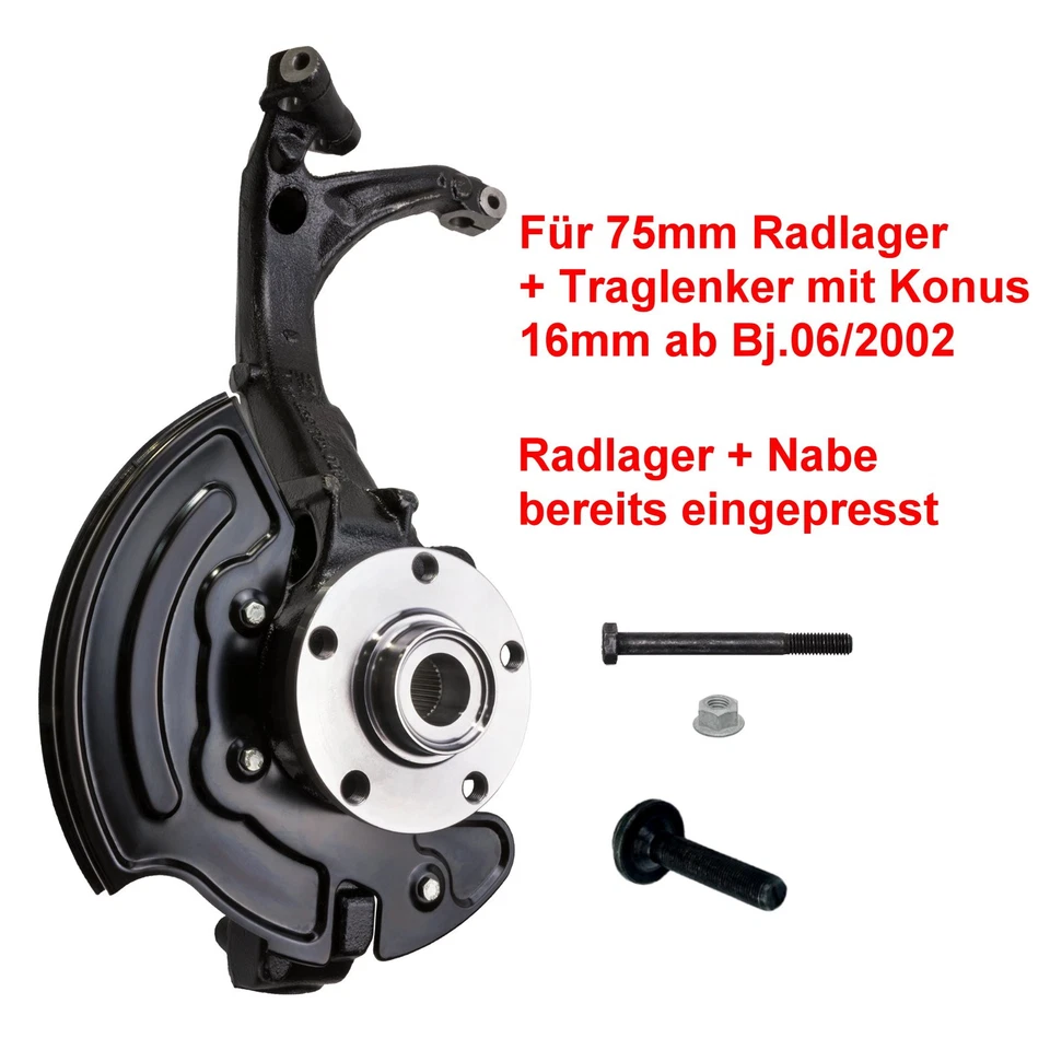 Achsschenkel Radlagergehäuse komplett links ab Bj.06/2002 für 1.6 2.0 Passat 3BG - Bild 1 von 1