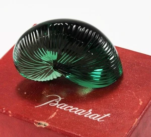 FIGURINA FERMACARTE CRISTALLO VERDE BACCARAT NAUTILUS LUMACA ESCAGOT - Foto 1 di 9