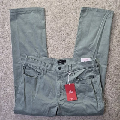 Lucky Brand 410 Athletic Straight Pants 34/30 5 Pocket Chino Green Office Preppy - Image 1 of 4