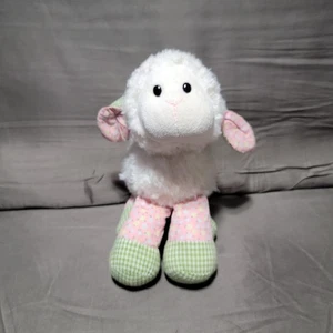 Ganz Frolicky Lamb Plush White Sheep Pink Green Legs Floppy Easter Spring Shaggy - Picture 1 of 7