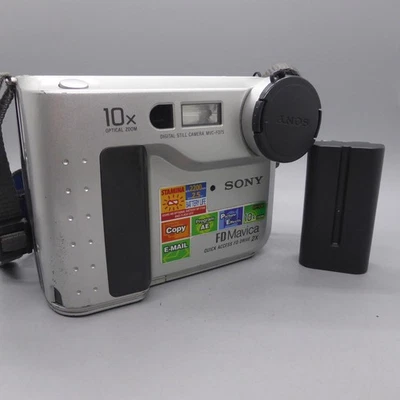 Sony Digital Camera Mavica MVC-FD75 0.4MP Silver Tested - Image 1 of 4