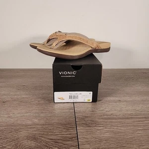 GENUINE Vionic Tide II Gold Cork Toe Post Sandal Flip Flop Women's US size 9M - Picture 1 of 7