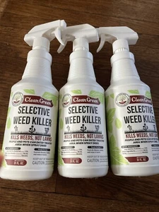 3x Clean Green (31 Fl Oz)Selective Weed Killer Lawn Grass Ready-to-Use - Picture 1 of 3