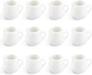 12PCS Mini Ceramic Creamer, 3 OZ Small Porcelain Creamer Pitcher, Small Syrup Pi - Picture 1 of 7