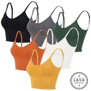 Womens V-Neck Camisole Soft Comfy Crop Top Backless Spaghetti Strap Vest Tops US - Picture 1 of 18