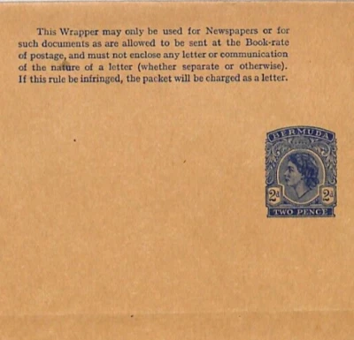 BERMUDA QEII Unused Postal Stationery Wrapper 2d Blue {samwells-covers}PJ102 - Image 1 of 4