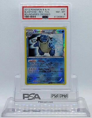 POKEMON BOUNDARIES CROSSED BLASTOISE #31 REVERSE RARE HOLO FOIL PSA 8 NM-MT #* - Image 1 of 4