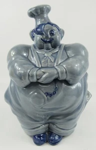 Red Wing Pottery Chef Pierre Cookie Jar Blue 1940's Porcelain USA - Picture 1 of 11