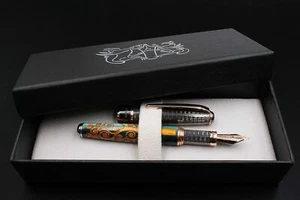 Klimt Three Of Life Pen 925 Solid Silver Cap German Bock Nib M Point Blue Ink - Picture 1 of 10