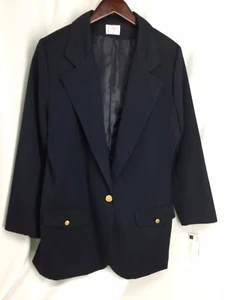 Vintage Eva Navy Blue Blazer Womens Size 8 NOS 18128MFC/WBB - Picture 1 of 9