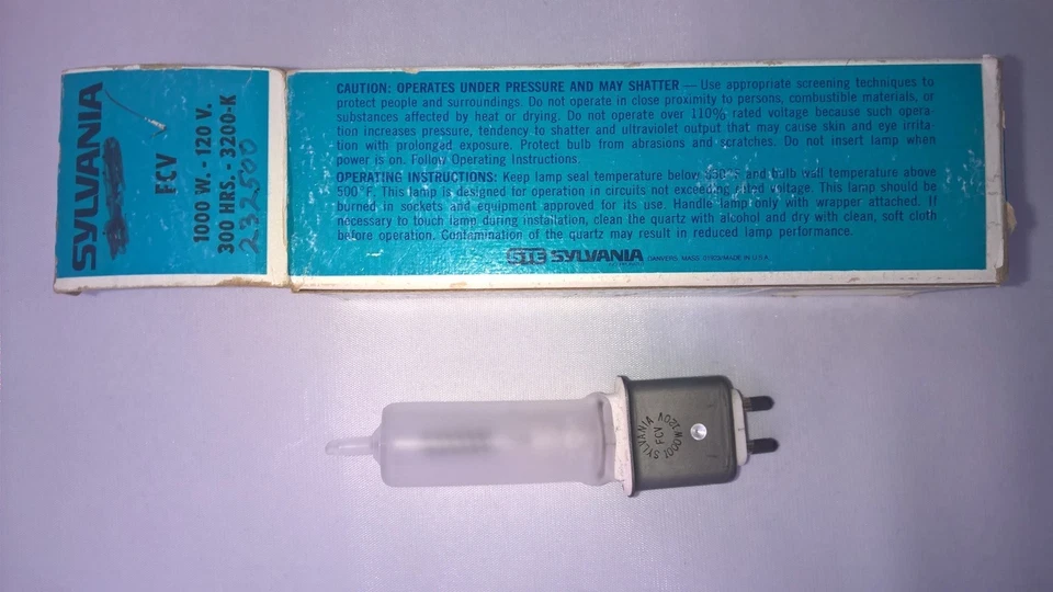 Lámpara halógena de cuarzo esmerilado FCV SYLVANIA 1000W 120V Foto 1 de 1